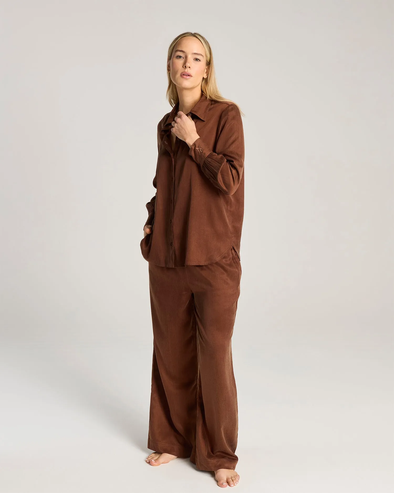Eco-Luxe Midi Shirt - Cocoa sold by Nudea product image thumbnail 2