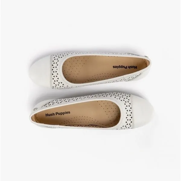 Hush Puppies LEAH Womens Leather Ballerina Pumps White sold by Shuperb product image thumbnail 5