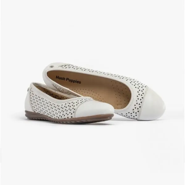 Hush Puppies LEAH Womens Leather Ballerina Pumps White sold by Shuperb product image thumbnail 4