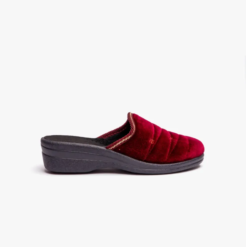 Jo & Joe KATH Womens Slippers Burgundy sold by Shuperb