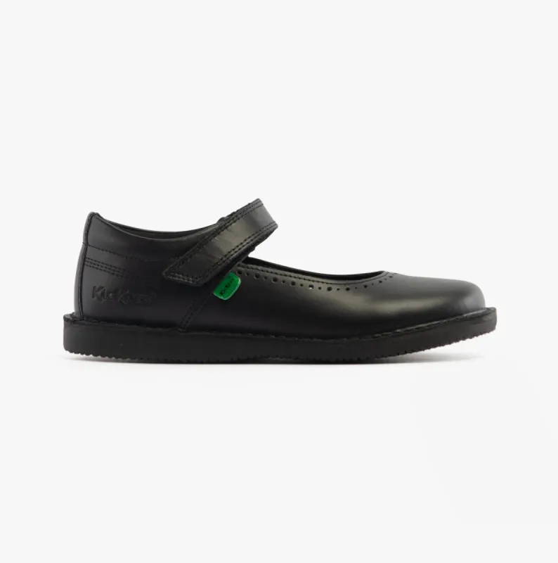 Kickers 117238 KOPI MJ BROGUE Junior Girls School Shoes Black sold by Shuperb
