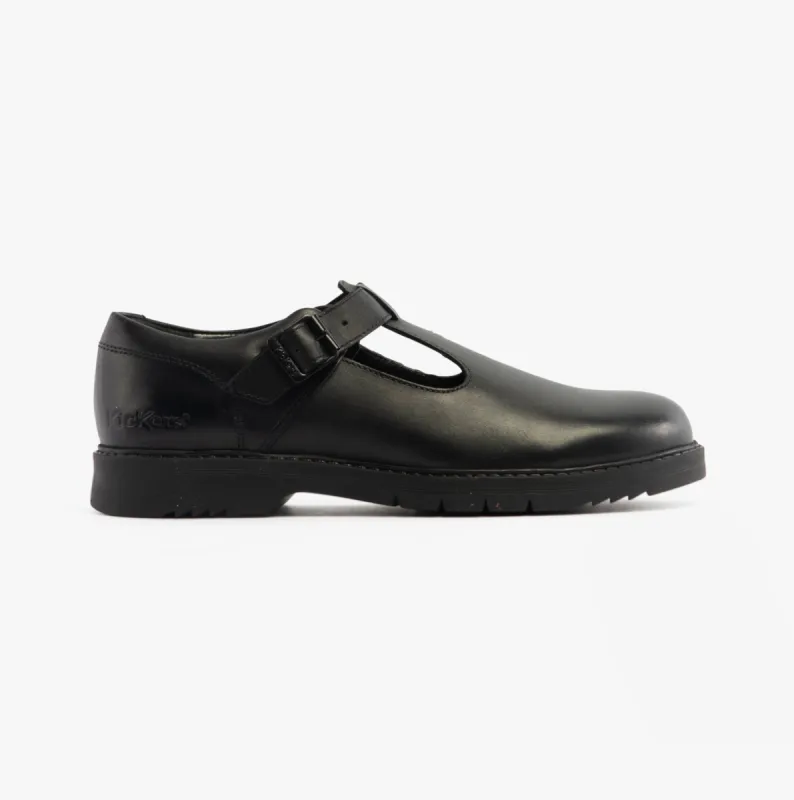 Kickers 117220 FINLEY T BAR Girls School Shoes Black sold by Shuperb