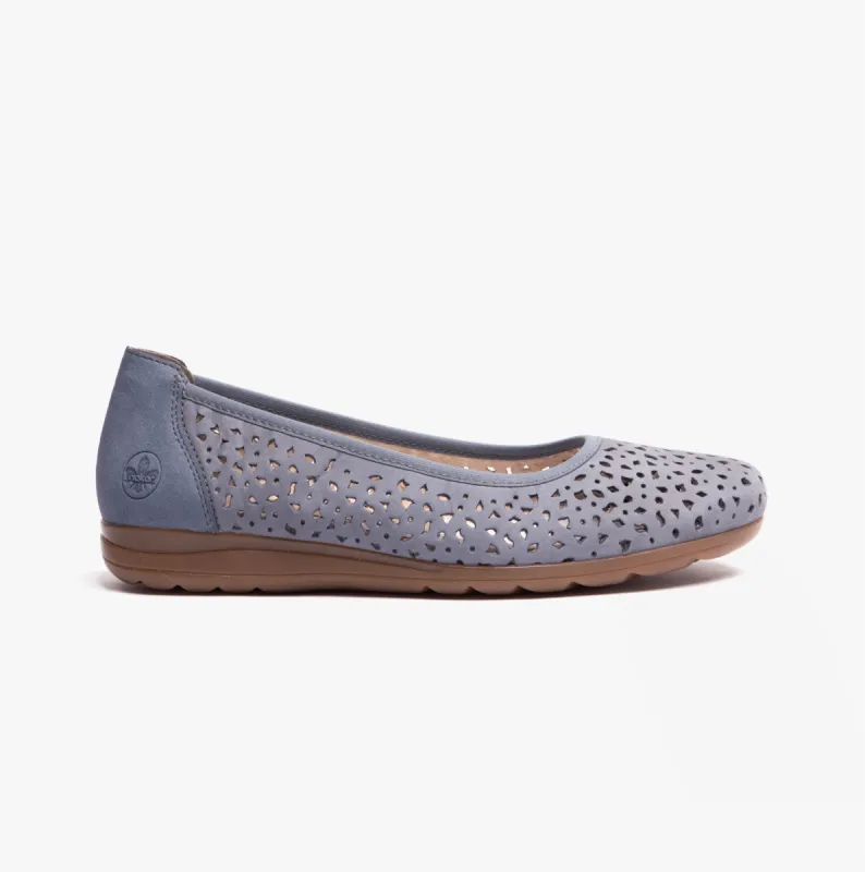 Rieker L9365-14 Womens Shoes Blue sold by Shuperb
