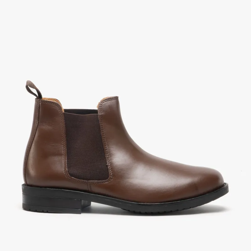 Roamers ARCHIE Mens Twin Gusset Padded Leather Chelsea Boots Brown sold by Shuperb