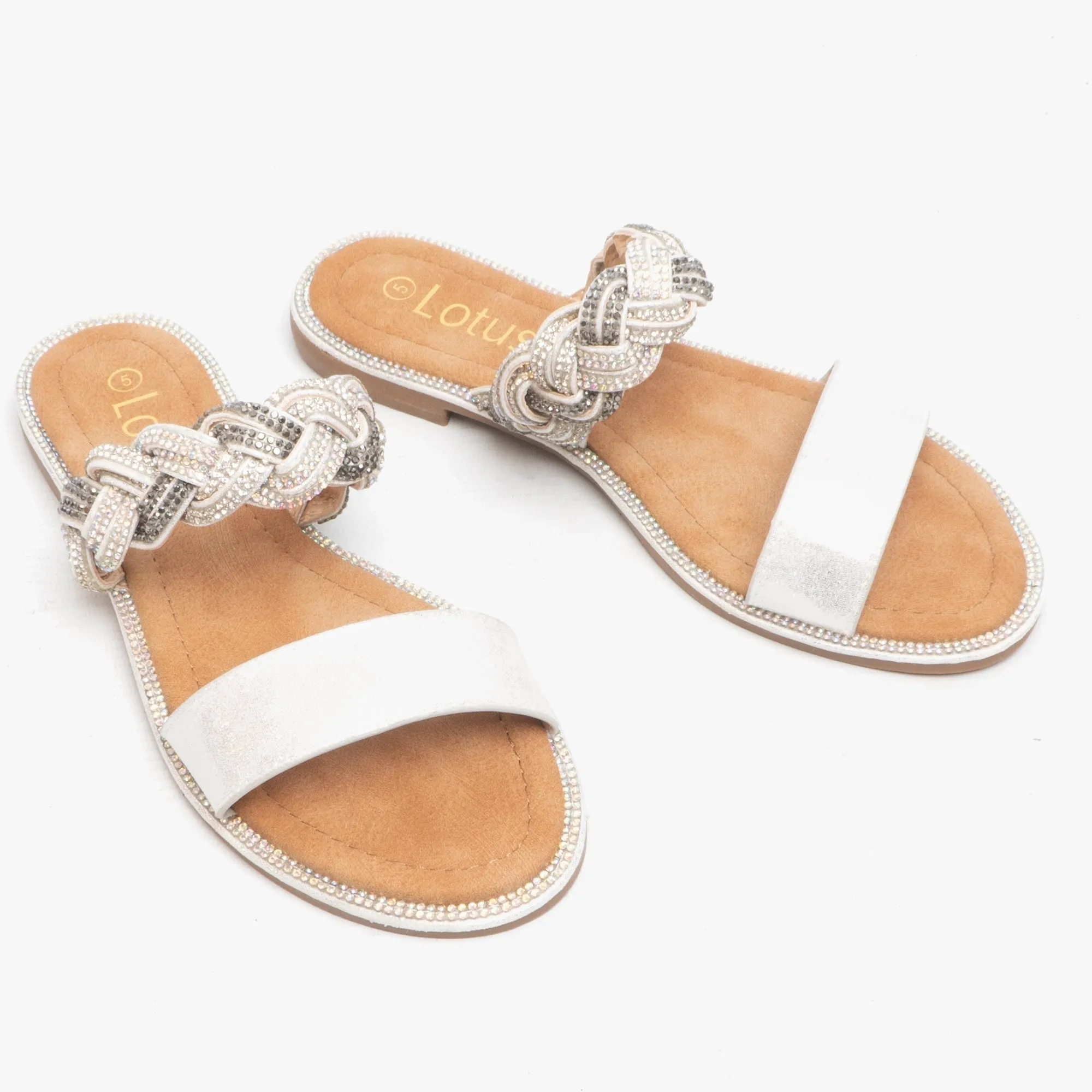JOSIE Ladies Mule Sandals Silver/Diamante sold by Shuperb product image thumbnail 2