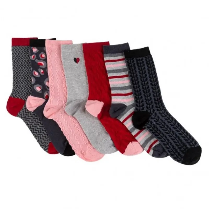 Totes Isotoner 7 PACK - DAYS OF THE WEEK Womens Socks Multi sold by Shuperb