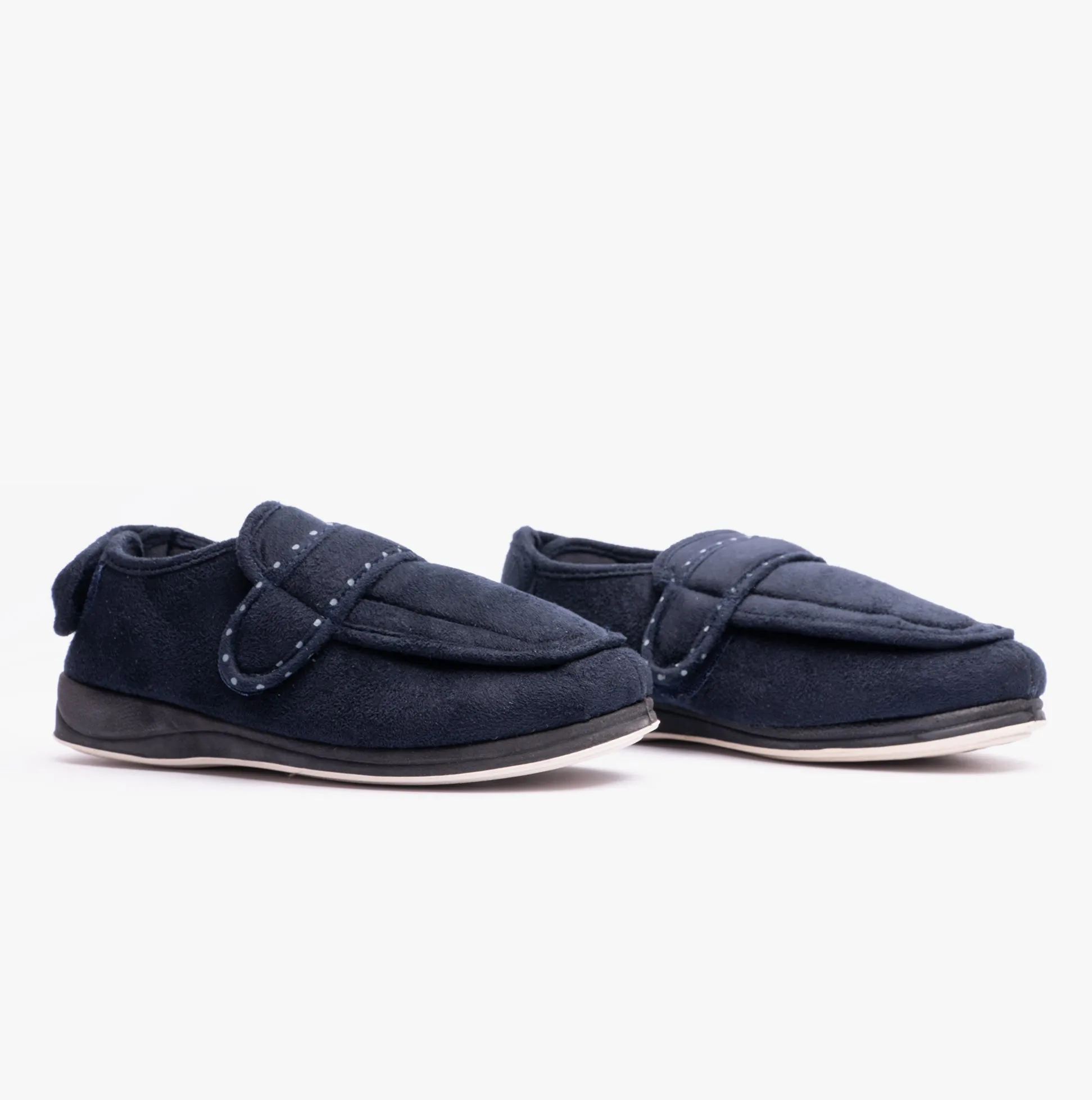 Padders ENFOLD Womens (2E Fit) Touch Fasten Full Slippers Navy sold by Shuperb product image thumbnail 3