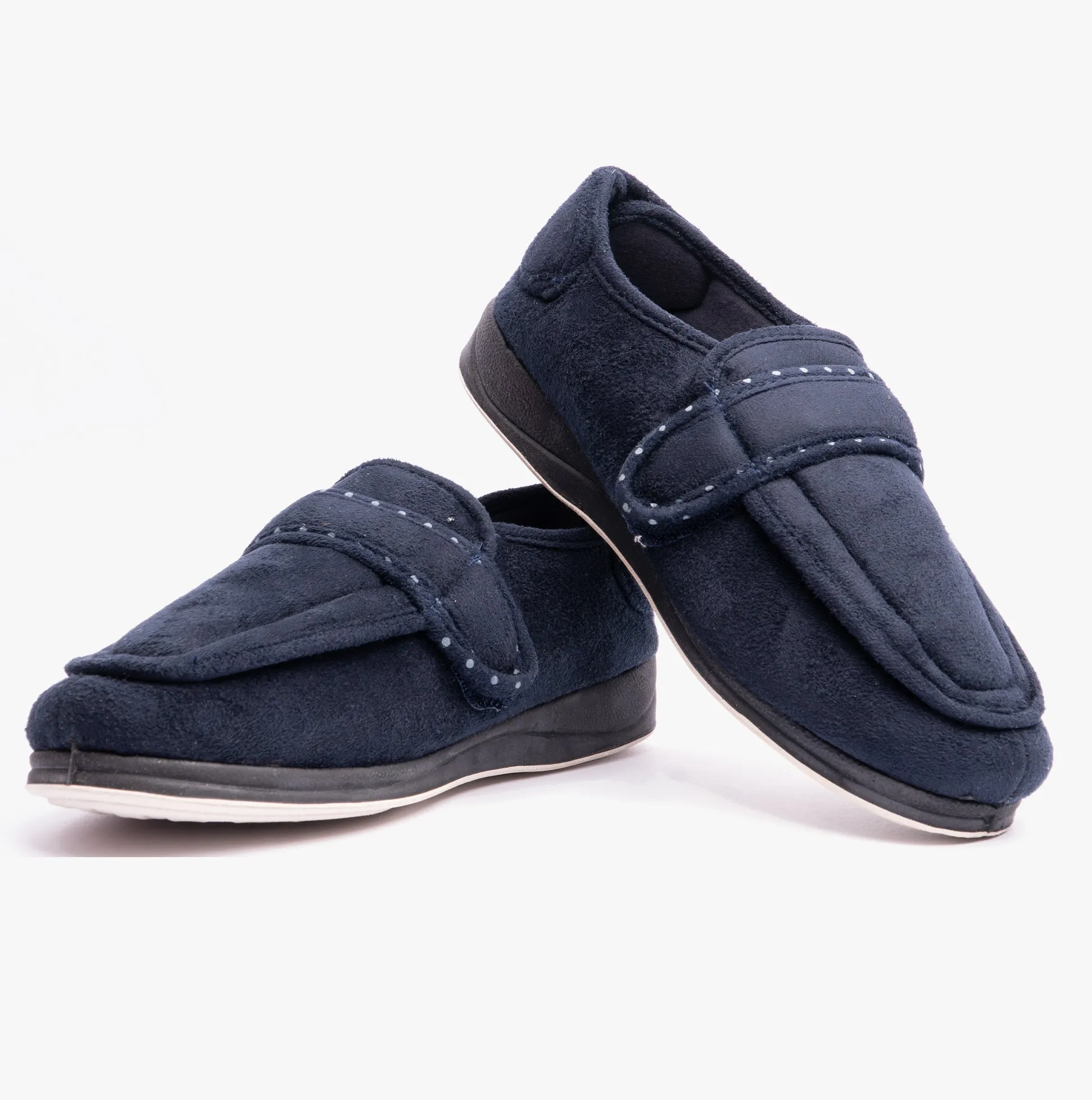 Padders ENFOLD Womens (2E Fit) Touch Fasten Full Slippers Navy sold by Shuperb product image thumbnail 2