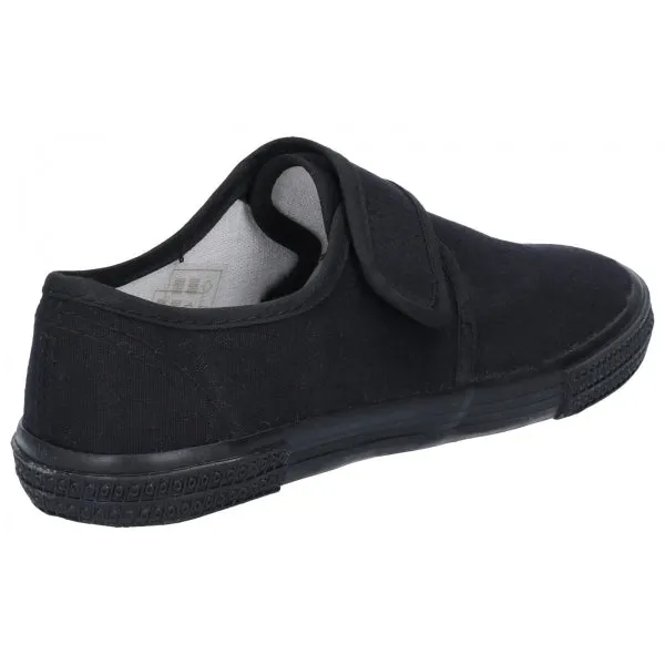 99248 Unisex Canvas Touch Fasten Plimsolls Black sold by Shuperb product image thumbnail 2