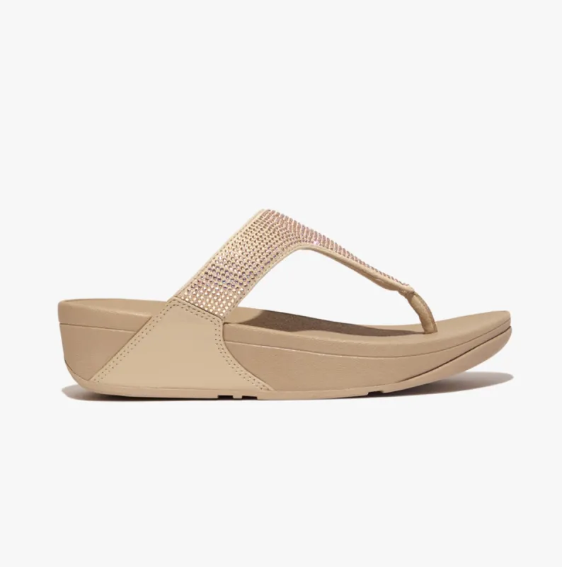 FitFlop LULU CRYSTAL Womens Toe Post Latte Beige sold by Shuperb
