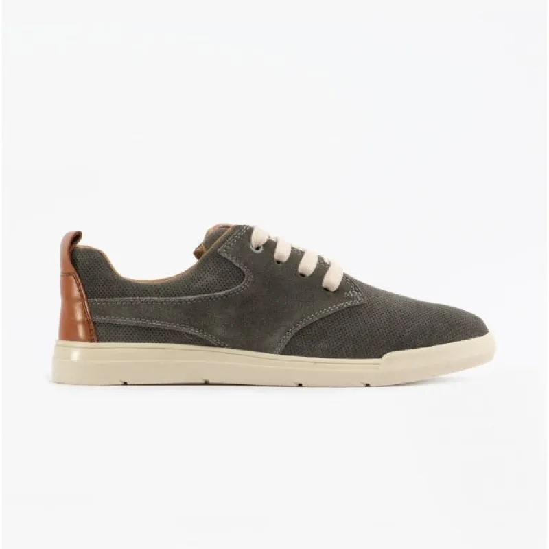 Hush Puppies MICHAEL Mens Leather Lace-Up Shoes Grey sold by Shuperb