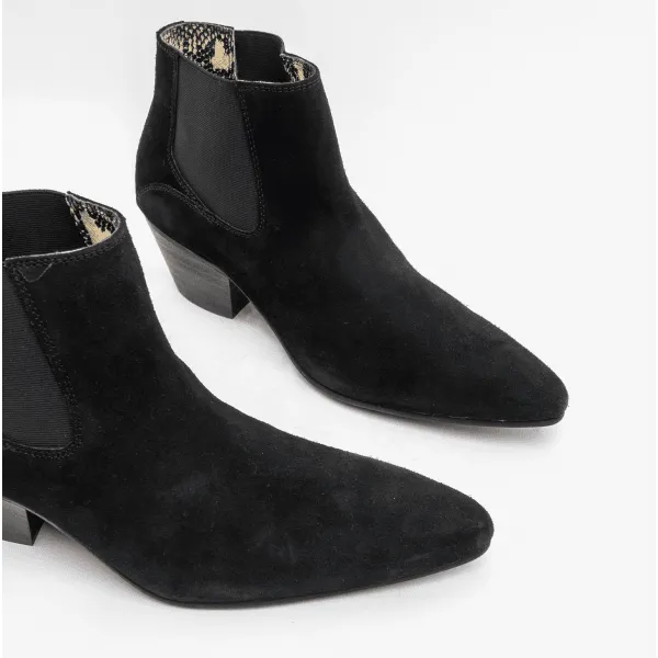 Club Cubano McCARTNEY Mens Suede Winklepicker Cuban Heel Boots Black sold by Shuperb product image thumbnail 4