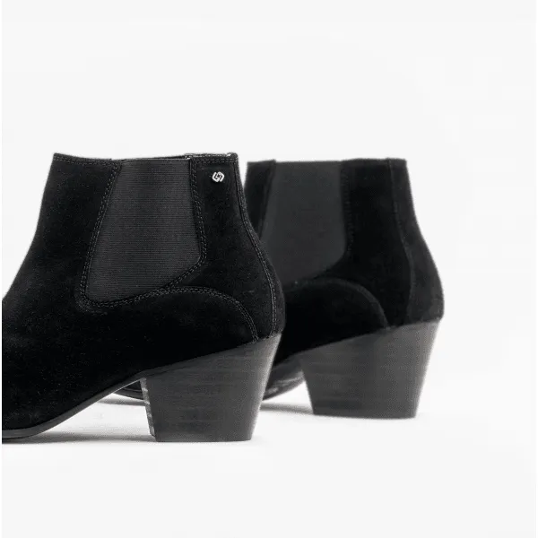 Club Cubano McCARTNEY Mens Suede Winklepicker Cuban Heel Boots Black sold by Shuperb product image thumbnail 5