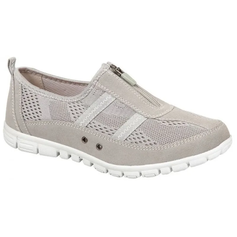 Boulevard JAYNE Womens Suede Wide Fit Casual Shoes Grey sold by Shuperb