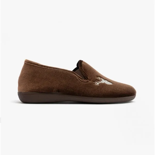 Lotus CLARENCE Mens Slippers Brown sold by Shuperb