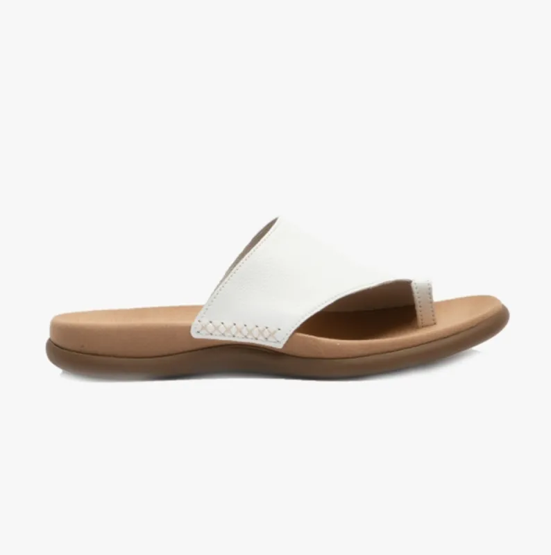 LANZAROTE Womens Leather Mule Sandals White made by Shuperb