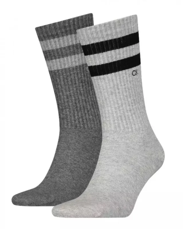 Calvin Klein 2 Pack Mens Crew Trainer Socks Grey sold by Shuperb