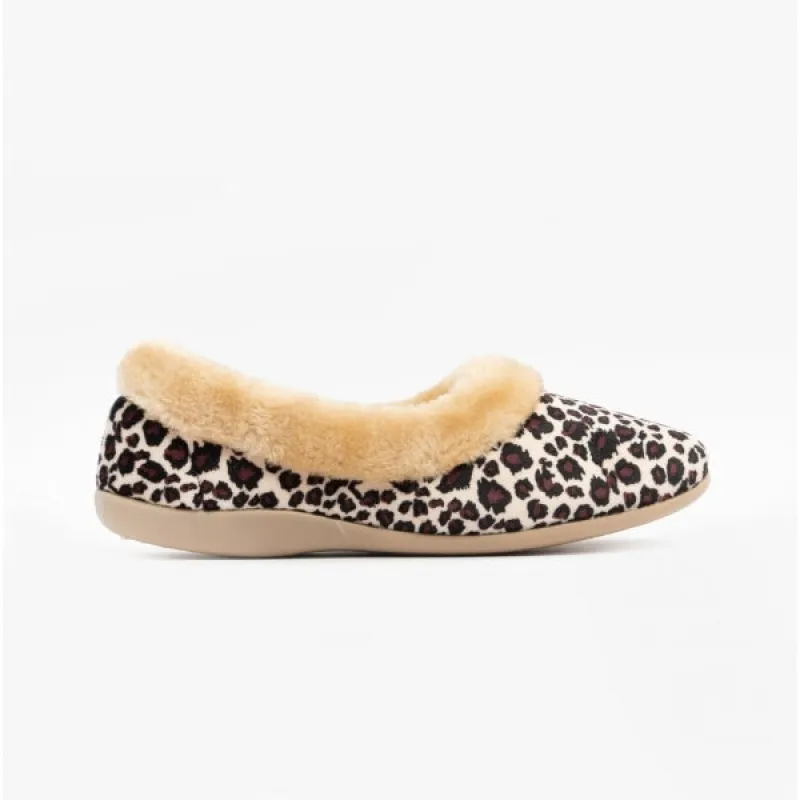 Sleepers PENNY Womens Full Slippers Leopard Print sold by Shuperb
