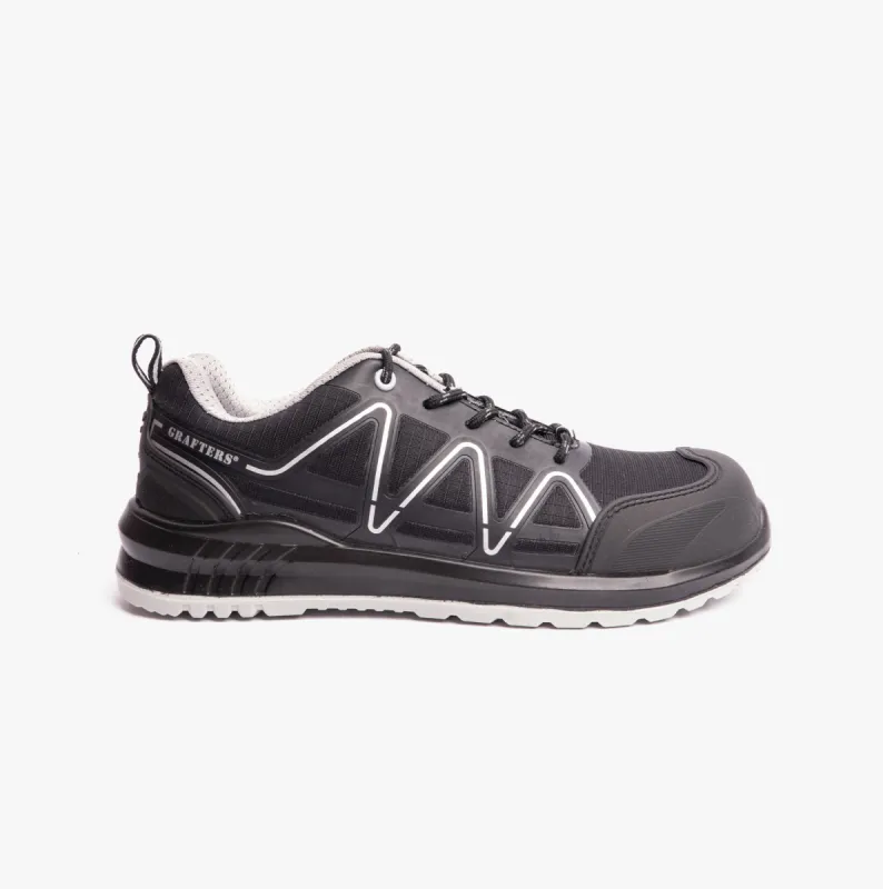 Grafters M989A Mens Composite Non-Metal Safety Trainers Black sold by Shuperb