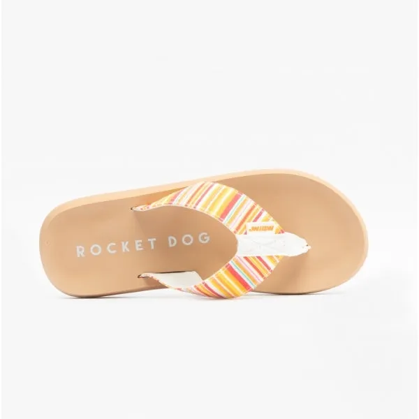 Rocket Dog ADIOS SIDELL STRIPE Womens Flip Flops Orange Multi sold by Shuperb product image thumbnail 4