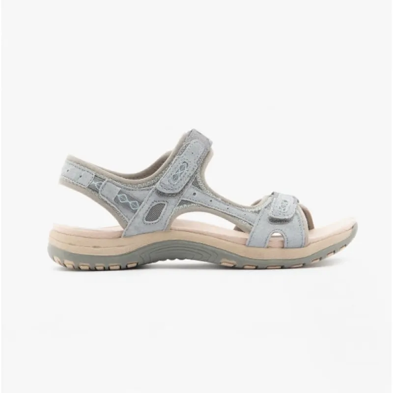 Free Spirit FRISCO Womens Leather Touch Fasten Sandals Smoke sold by Shuperb