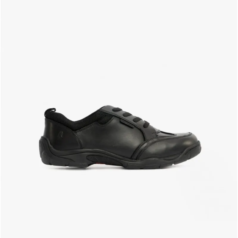 Hush Puppies ALVIN SNR Boys Leather Trainers Black sold by Shuperb