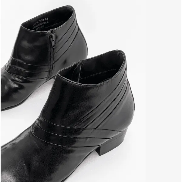 Club Cubano MARIO Mens Leather Cuban Heel Boots Black sold by Shuperb product image thumbnail 5