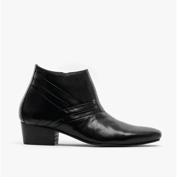 Club Cubano MARIO Mens Leather Cuban Heel Boots Black sold by Shuperb