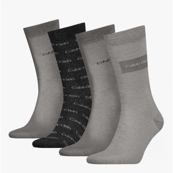 4 Pack Giftbox LOGO Crew Socks Grey Combo sold by Shuperb