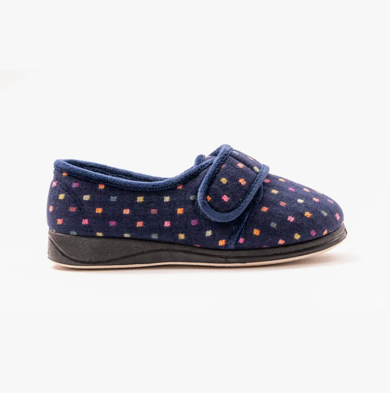 Padders LOTTY Womens Full Slippers Navy sold by Shuperb