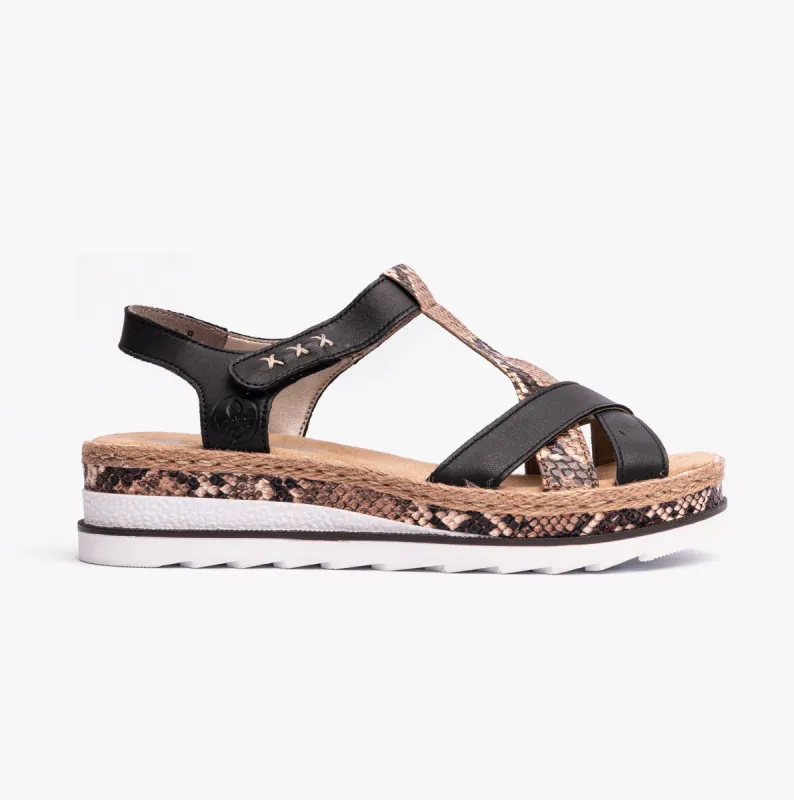Rieker V7919-00 Womens Sandals Black sold by Shuperb