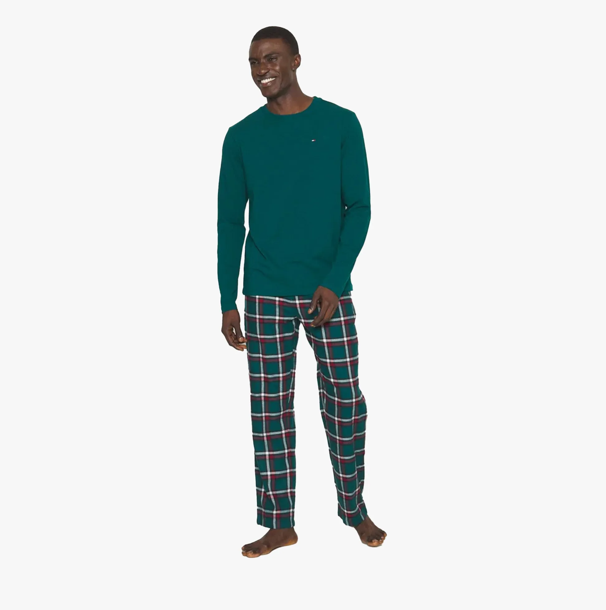 GLOBAL STRIPE Mens Pyjama Gift Set Deep Spruce/Global St Green sold by Shuperb