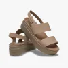 Crocs 206453-2EL BROOKLYN LOW WEDGE Womens Sandals Latte/Mushroom sold by Shuperb