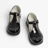 Boulevard Girls Touch Fasten T-Bar School Shoes Black Patent sold by Shuperb