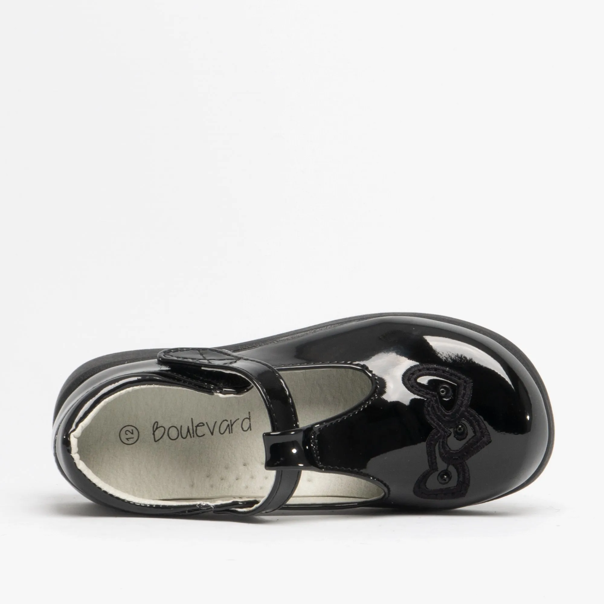 Boulevard Girls Touch Fasten T-Bar School Shoes Black Patent sold by Shuperb product image thumbnail 4