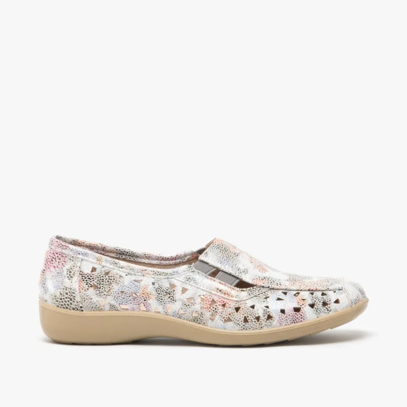 Boulevard MARSHA Womens Cut-Out Slip-On Shoes Multi Floral sold by Shuperb