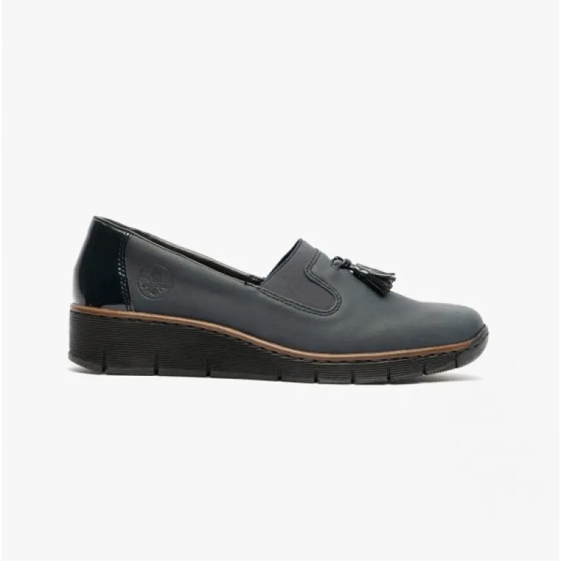 53751-14 Ladies Wedge Loafers Blue sold by Shuperb