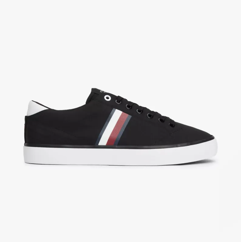 Tommy Hilfiger HI LOW STRIP Mens Trainers Black sold by Shuperb