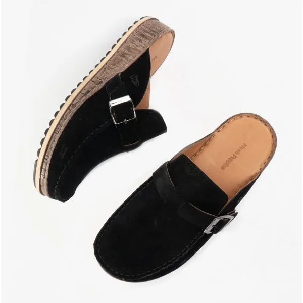 Hush Puppies SORCHA MULE Womens Leather Sandals Black Suede sold by Shuperb product image thumbnail 3