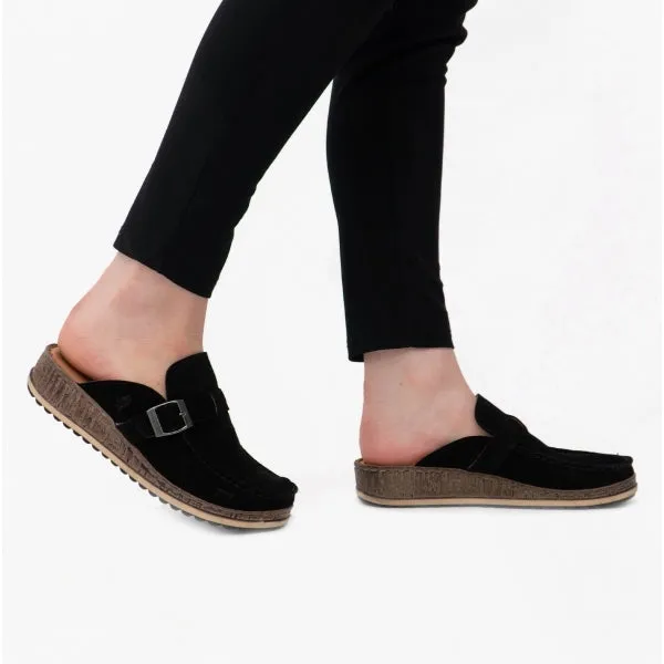 Hush Puppies SORCHA MULE Womens Leather Sandals Black Suede sold by Shuperb product image thumbnail 2