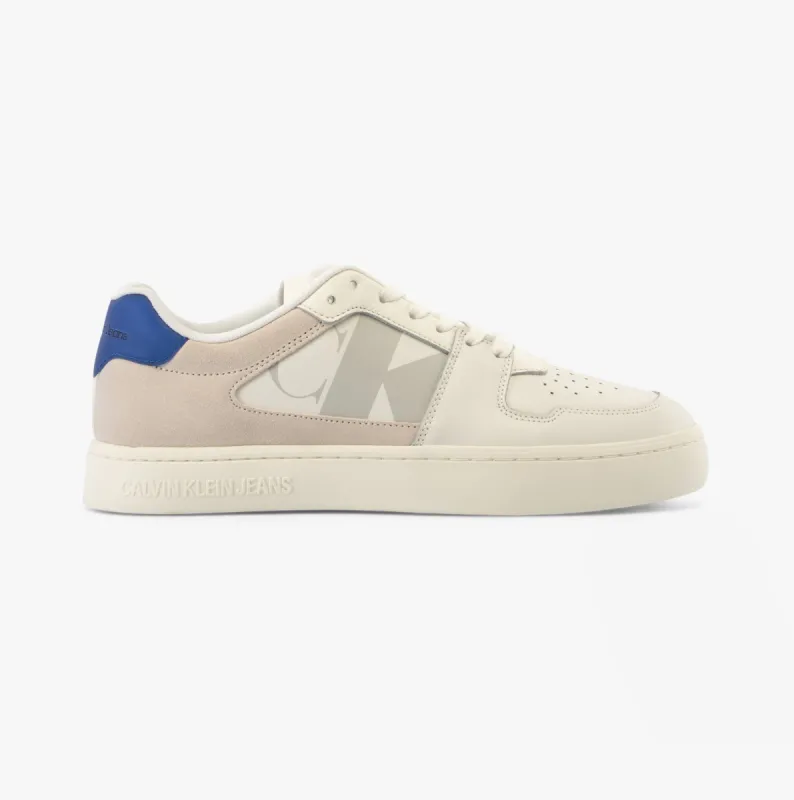 Calvin Klein CLASSIC CUPSOLE Mens Trainers White/ Mushroom/Sapphire Blue sold by Shuperb