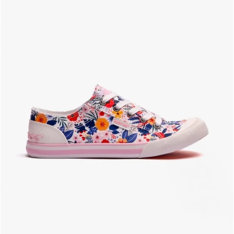 Rocket Dog JAZZIN Womens Floral Trainers White Multi sold by Shuperb