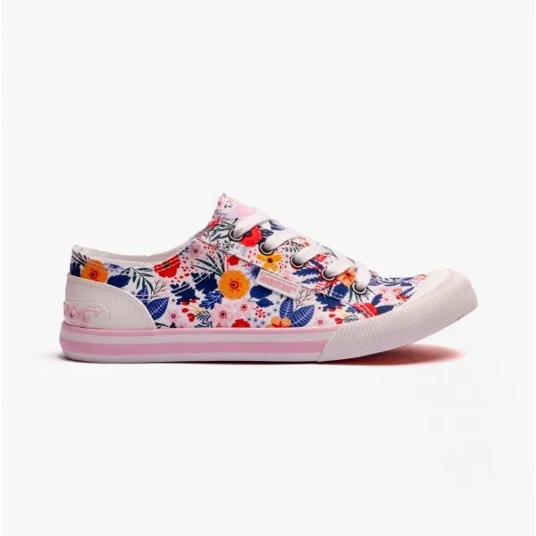 Rocket Dog JAZZIN Womens Floral Trainers White Multi sold by Shuperb
