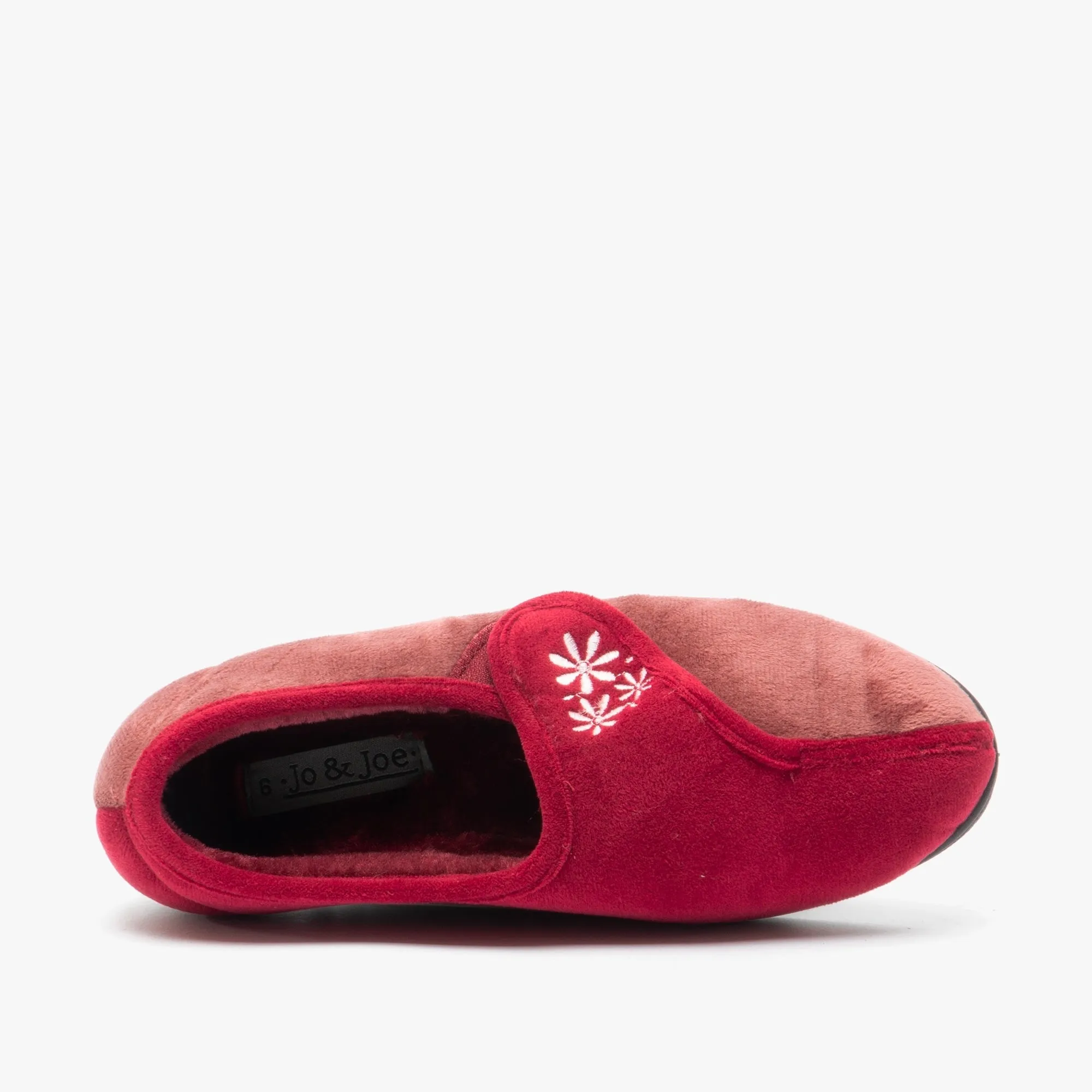 DAHLIA Ladies Velour Full Slippers Burgundy sold by Shuperb product image thumbnail 4