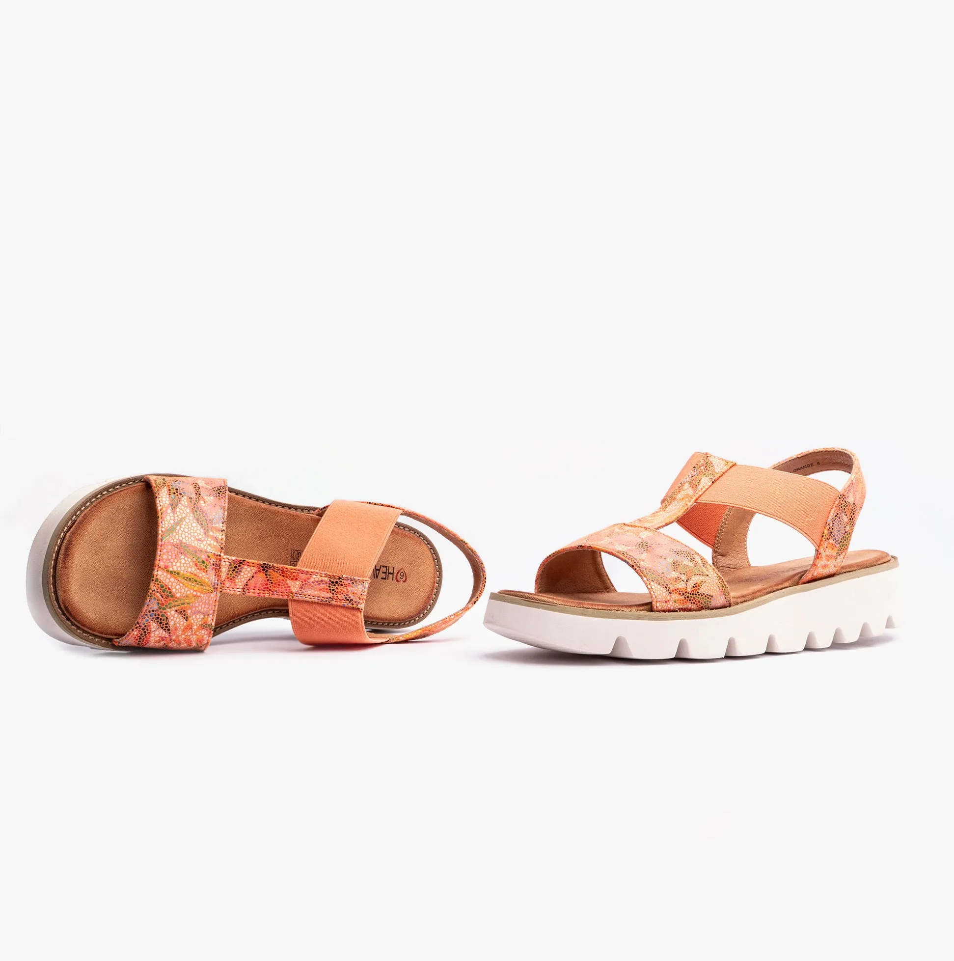 Heavenly Feet RITZ Womens Sandals Floral Orange sold by Shuperb product image thumbnail 3