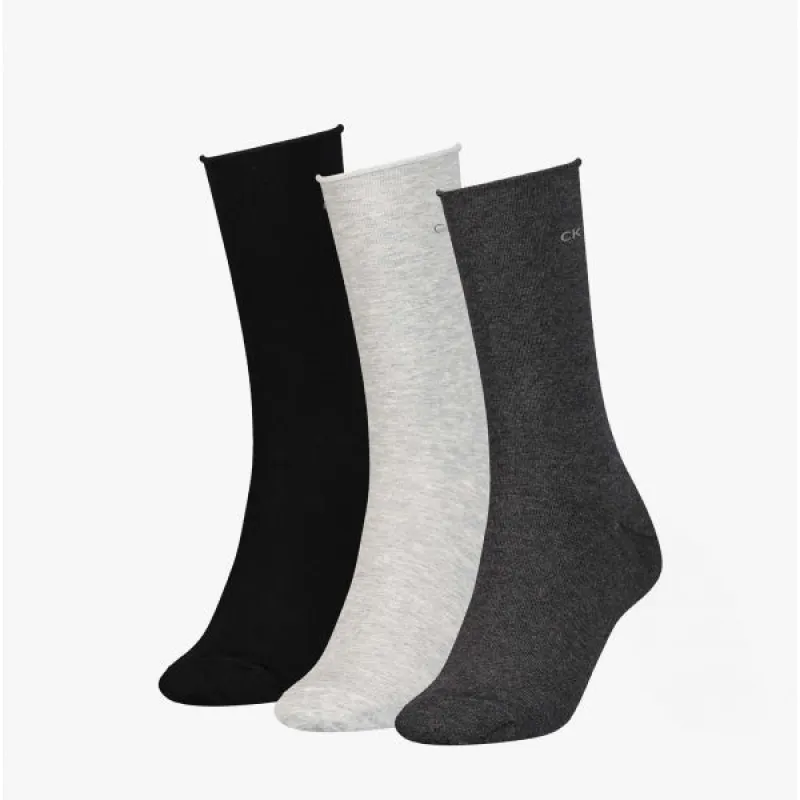 Calvin Klein 3 Pack Womens Crew Socks Grey Combo sold by Shuperb