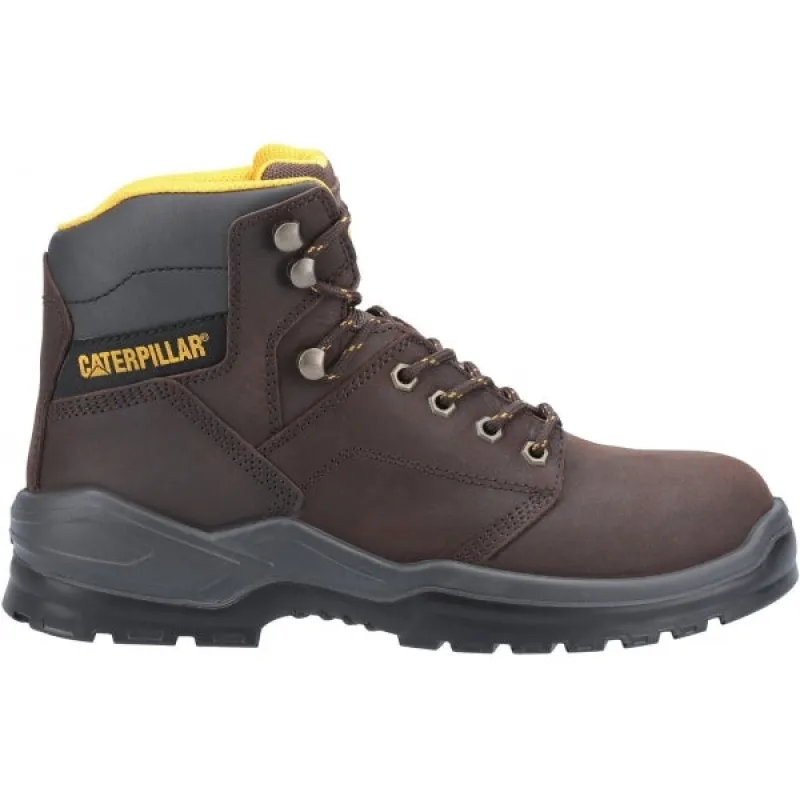 CAT STRIVER Mens Leather Safety Boots Brown sold by Shuperb