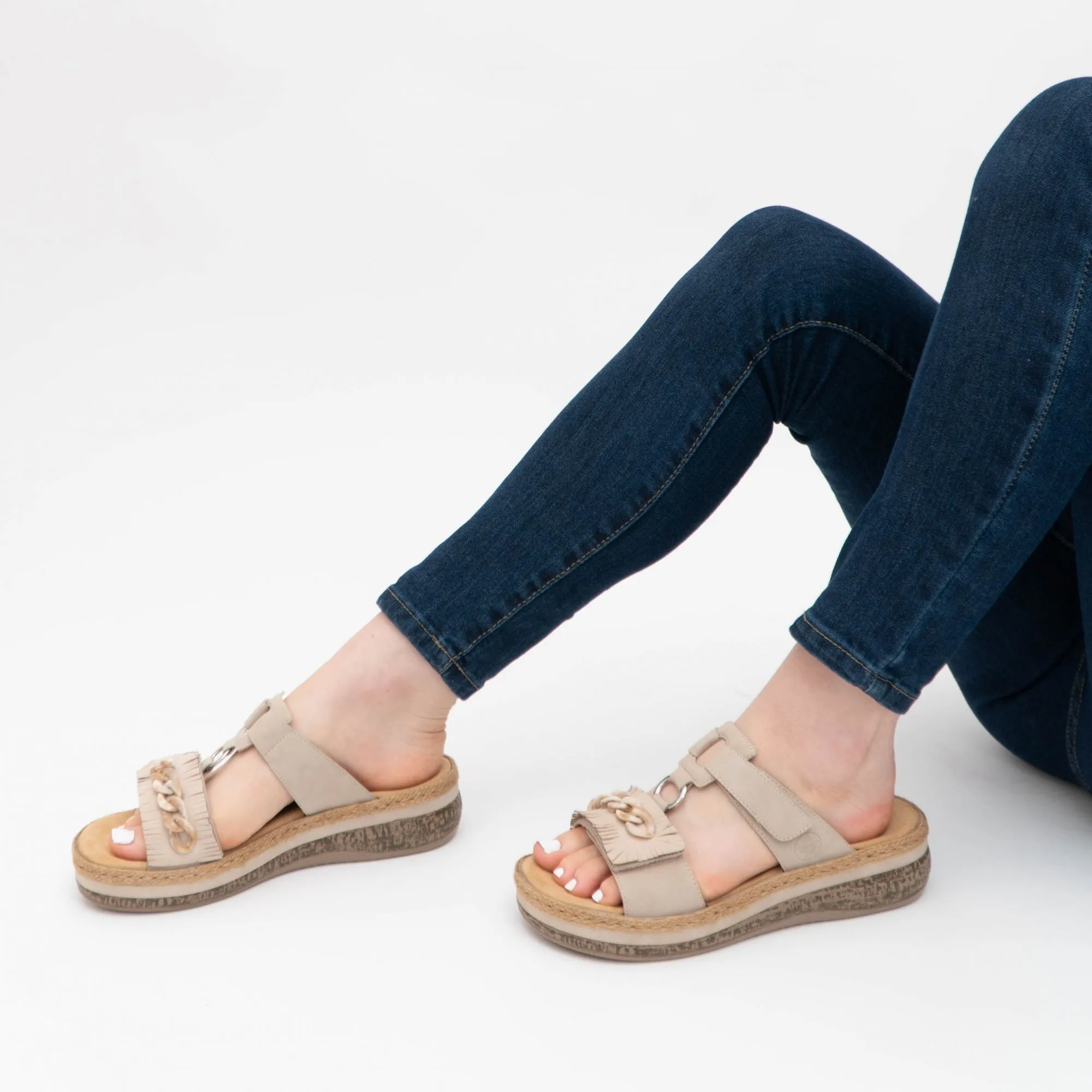 V0692-60 Ladies Twin-Strap Sandals Beige sold by Shuperb product image thumbnail 2