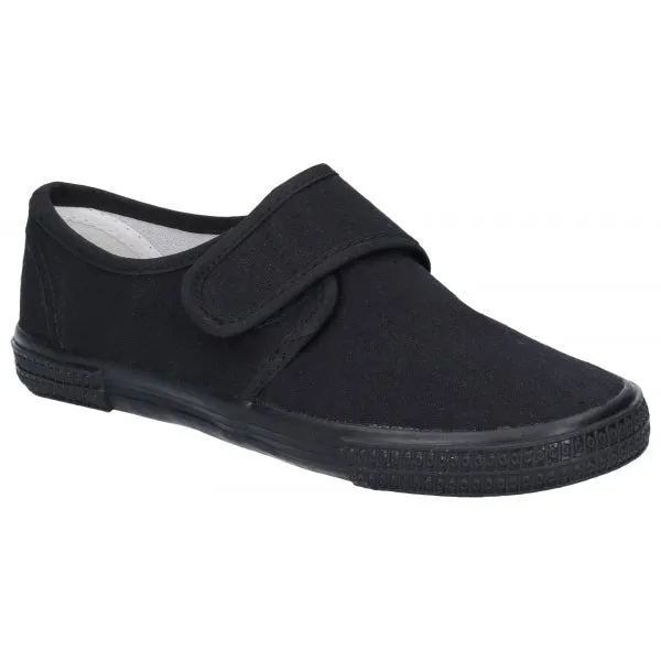 Mirak 99248 Unisex Canvas Touch Fasten Plimsolls Black sold by Shuperb