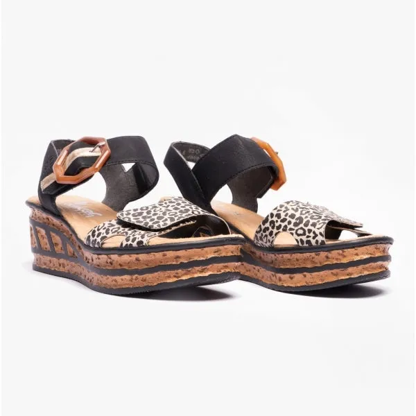 Rieker 68176-00 Womens Sandals Black Multi sold by Shuperb product image thumbnail 2